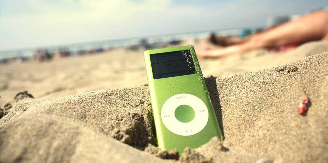 picture of iPod in the sand